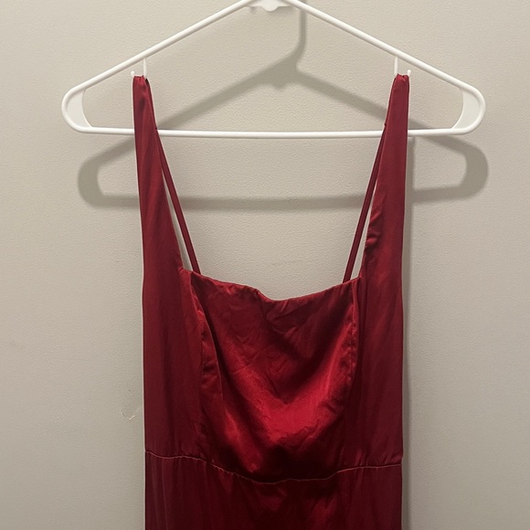 Reformation Solay Silk Dress Sangre - Size 4 - Picture 3 of 6